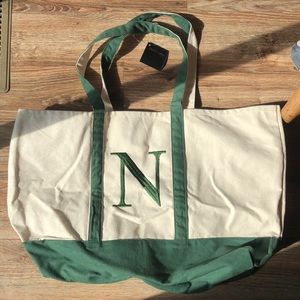 Canvas tote bag - N initial